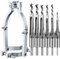 Gisafai 6 Pc Square Hole Drill Bit Set for Wood Mortising Attachment Drill Press Hollow Chisel Mortise Drill Tool (1/4, 5/16, 3/8, 1/2, 9/16, 5/8'')