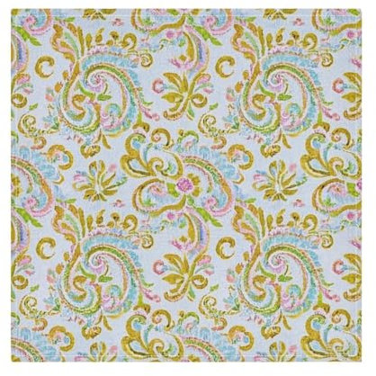 Retro Mode Paisley Blume gold türkis dekorative Servietten Lunchservietten Dekostoff Pastellserviette Hochzeitstisch Brautpaar Servietten 50x50cm 6er Set