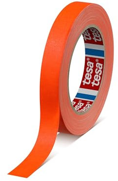 tesa 4671, Gewebeband Duct Tape, Warnband, Markierungsband, Neonfarben, Farbe:Neonorange, Abmessung:19mm x 25m