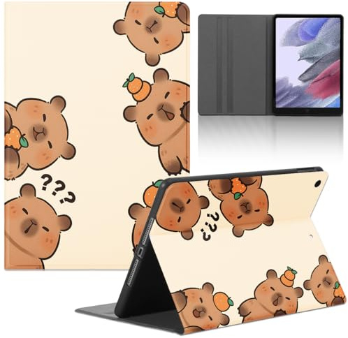 Tablet Hülle für iPad 9/8/7 10,2 2021/2020/2019 9./8./7. Generation, Niedlich Cartoon Anime Capybara Muster Schutzhülle PU Leder Flip Cover Kawaii Stoßfest Verstellbar Ständer Tablet Case
