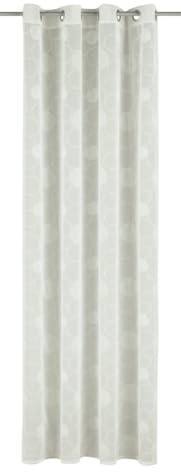 Sehlbach Fertiggardine mit Ösen, Kreise Stickerei, Weiß, 135 x 245 cm Gardinen, Elegante Stickerei, Lichtdurchlässig, Einfache Anbringung, Individuell Anpassbar