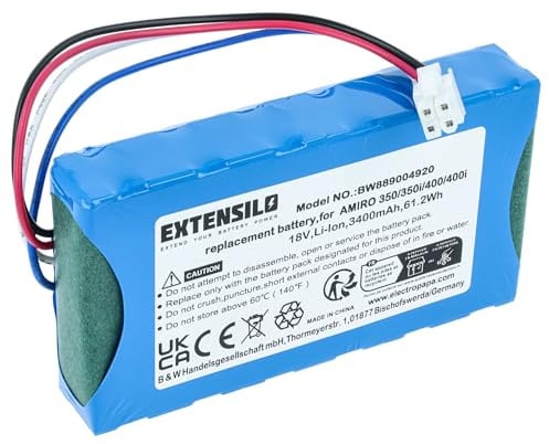 EXTENSILO Akku kompatibel mit Yard Force Compact 400Ri, 280R Rasenroboter (3400mAh 18V Li-Ion)