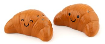 Sass & Belle Croissant Salt & Pepper Shakers - Salt and Pepper Set Decorative Kitchen Accessories for Dining Table Accessories Home Decor Styling Unique House Gifts and Table Decorations