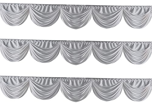 WedDecor 3M Weiß Eis-Silber Party Hintergrund Elegante Zeremonie Vorhang Glänzende Event Draperie Tischrock & Bühnengirlande für Hochzeiten, Fotografie, Babyparty, Weihnachtsdekorationen - 1 Stück