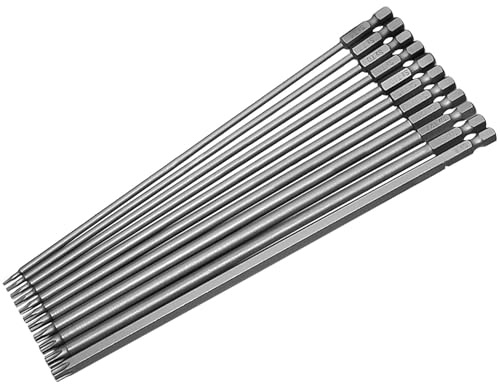 11PCS 200mm Extra Long Torx Screwdriver Bit Set, Magnetic Tips, Steel Star Bits, 1/4 Hex Shank