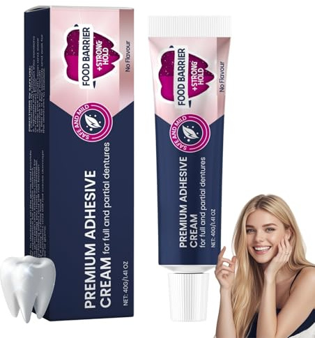 Prothesenhaftcreme 40g – Thermoplastischer Haftkleber für Zahnprothesen, geeignet für Oberkiefer-, Unterkiefer- und Teilprothesen
