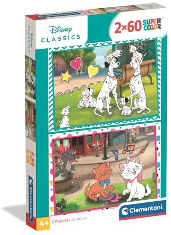 Clementoni Disney Classics Kinder Puzzle 2 x 60 Teile | Disney Puzzle 27 x 19 cm für Kinder ab 4 Jahre - Geschicklichkeitsspiel von Clementoni 24836