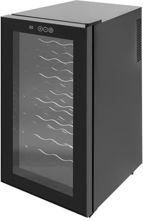 HPDTZ Weinkühlschrank Wein Kühler Weinschrank Flaschenkühlschrank Getränkekühlschrank Weinregal für Weinlagerung 32 Flaschen 78 l 12 18 ℃ LED 70 W Freistehend für Keller Bar