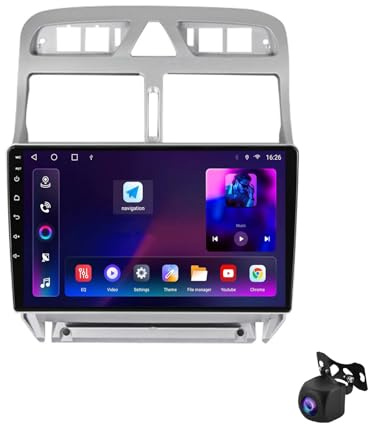 2 DIN Pantalla Radio para Peugeot 307 2004-2013 9 Inches Android 15 Coche Pantalla Steering Wheel Controls para, 4 Core 2G+32G