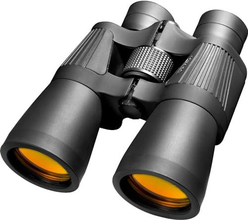 Barska X Trail Reverse Porro 10 x 50 Fernglas – schwarzes Porro-Prismen-Fernglas, Verschiedene Vergrößerungen, beschichtete Optik, Weitwinkel, große Objektivlinsen, Gummiarmierung, rutschfeste