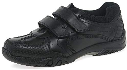 Hush Puppies Jezza Boys Black Leather School Shoe