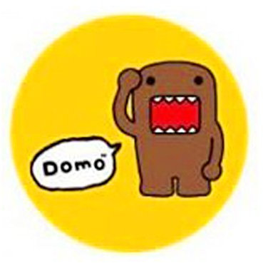 Domo-Kun, Domo, 1.25” X 1.25”, Officially Licensed - Button Schaltfläche- Yellow Salute Kids Anime TV Show Button Schaltfläche