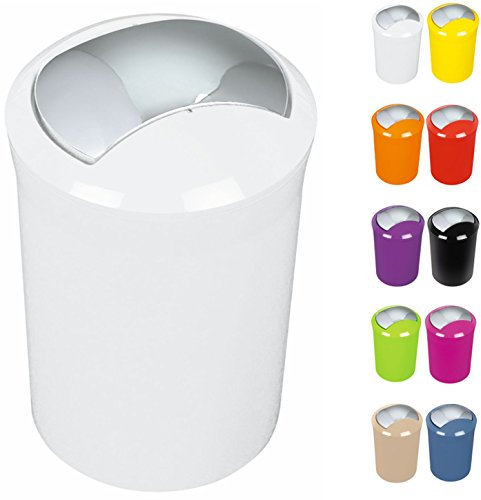 Spirella Design Kosmetikeimer 10.01769 Sydney mit Schwingdeckel 5 Liter (ØxH): 19 x 30 cm Weiß