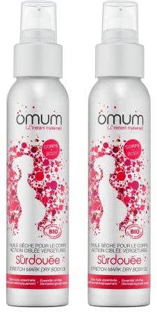 Omum - Cible Vergetures - Offre duo 2 flacons La Surdouée - Grossesse & Allaitement - Bio - 100 Millilitres