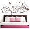 Grandora Wandtattoo XXL Blumenranken Schmetterlinge Blumen I braun (BxH) 160 x 69 cm I Schlafzimmer Liebe Flur Wohnzimmer modern Aufkleber Wandaufkleber W1073