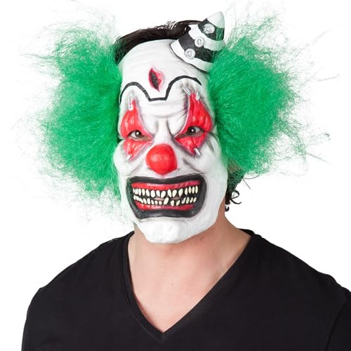 Boland - Latex Gesichtsmaske Horror Clown für Erwachsene | Maske mit Haaren für Horror Kostüme, Karneval, Halloween und Mottoparty, Zombie, Killer Clown