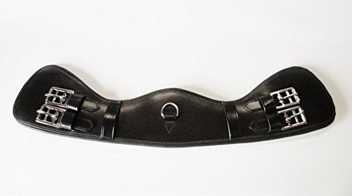 PS Pferdeartikel Mondgurt aus Leder, Kurzgurt - Sattelgurt Farbe Schwarz 65cm Länge