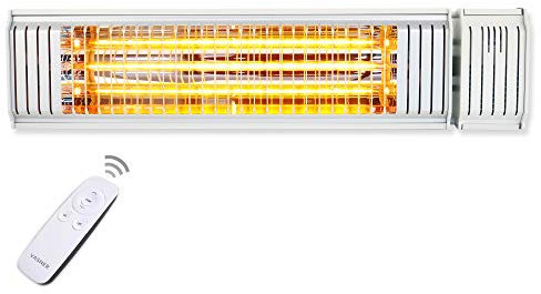 VASNER Appino 20 – Elektrischer Infrarot Heizstrahler mit Bluetooth, 2000 Watt, Fernbedienung & App Steuerung, Infrarotstrahler für den Außenbereich (Weiß)