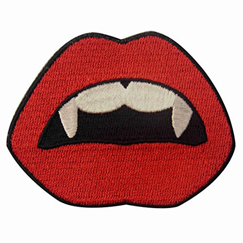 Vampire Mouth Blood Sexy Red Lips Embroidered Applique Iron On Sew On Patch