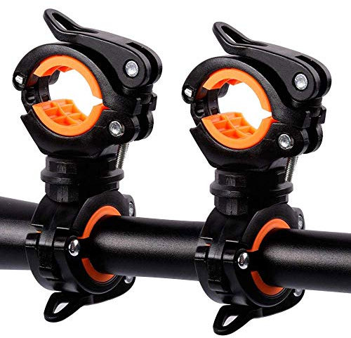 Morsetto per torcia da bici, supporto per torcia da bici, staffa per torcia bici, morsetto per luce bici, confezione da 2