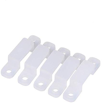 Tnfeeon 100 Pezzi LED Connettore a Striscia, 8/10/12 Millimetri Clip Fissaggio in Silicone Clip del Supporto Strisce Luce Flessibili Supporto Fissaggio per Il Fissaggio Strisce LED RGB (8mm)