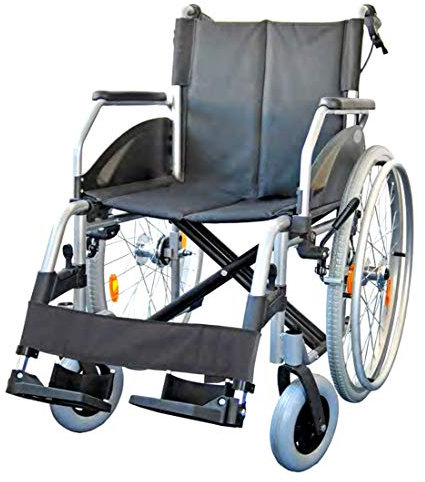 FabaCare Rollstuhl Lexis mit Trommelbremse, Standardrollstuhl faltbar, Steckachse, Transportrollstuhl bis 130 kg, Sitzbreite 51 cm