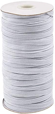 Dokpav Élastique Couture 5mm x 64m Bande Elastique Couture Elastique à Couture Cordon Elastique Plat Tricot Extensible Lourd Bobine Élastique pour la Couture de Vêtements, Artisanat (Blanc)