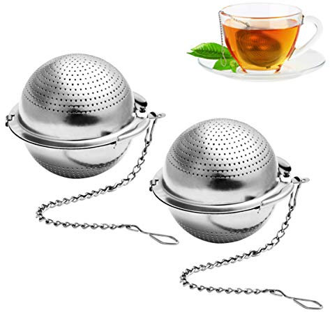 Cabilock 2 Pièces Filtre à Thé en Maille De Qualité Alimentaire Feuilles De Thé en Vrac Boules De Thé Chinoises Filtres Boules à Thé Filtre à Chaîne Japon Faire du Thé Acier Inoxydable