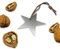 2x Echter Edelstahl-Nussknacker Form Stern inklusive Lederband - 6,8 x 6,8 cm - Cellophaniert ideal als Anhänger oder kleines Geschenk