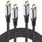 Braided USB C Cable [0.9M, 2-Pack] 20Gbps High-Speed Data Transfer, 4K UHD USB C Monitor Display Cable, USB 3.2 Gen 2x2, Type C 100W Fast Charging Cord for Dell, Samsung T7, ARZOPA, KYY, MNN