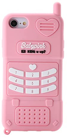 wifantien 3D-Retro-Handyhülle, Cartoon, niedliches Kawaii, schöne Retro-Telefonform, Kinder, Teenager, Mädchen, Frauen, weiche Silikon-Schutzhülle für iPhone SE 2022/SE 2020/6, 6S, 7, 8, 11,9 cm (4,7