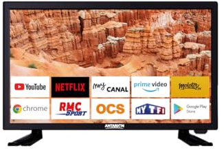 Antarion TV LED 18.5 47cm TV HD Bluetooth Android 11.0 Camping Car