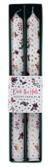 Velas de Adviento de The Halls | Paquete de 2 | Cuenta atrás para Navidad | Numeradas 1 25 | Todos los días | Tradición familiar | Caja de regalo | Joy to the World by CGB Giftware | Número de