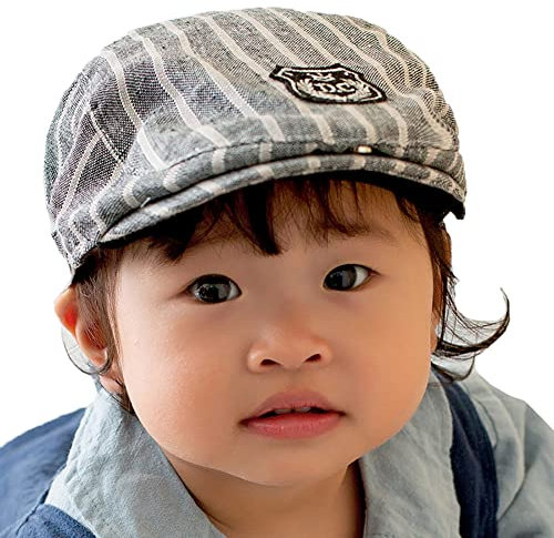 Vobozeany Berretto Piatto in Cotone per Bambino Neonato Berretto da Sole Estivo Traspirante e Morbido Cappello da Pilota Vintage Strillone cap per Bambino 6 a 18 Mesi
