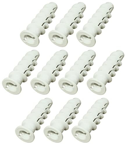 AERZETIX - C57802 - Lot de 10 Chevilles pour béton cellulaire et Carreau de plâtre Ø10x50 mm - en Polyamide - Couleur Blanc
