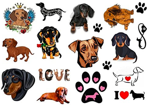 dachshund Dackel hund Collection Sammlung (dachshund Dackel stickers tEMPORARY Tattoos)