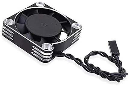 Unifizz RC Car Silver 40mm Brushless Motor Rocket Aluminum Cooling Fan 16000RPM JST Plug Metal Case for 1/10 1/8 4010 4068 4092 4074 Brushless Motor RC Car Replacement