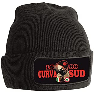 Cappellino colore nero di lana con stampa La curva sud TAGLIE Unica COLORE NERO