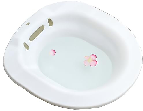 CUTTE WC Universale Bidet di Lavaggio, Sitz Baths Lavello per WC per Cure Postpartum Anziani Disabili o Trattamento delle Emorroidi Mitiga Le Infezioni Allevia L'infiammazione,White,39x40cm