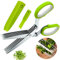 Rukinovi Kitchen Herb Scissors,Multipurpose Food Scissors,5 Stainless Steel Blades and Safety Cover Kitchen Scissorsfor Chopping Chive, Vegetables,Salad,Collard Greens,Parsleyherb Shears (A-Green)