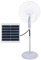 ABRILA - Ventilador de Pie Solar DC FRONTERA | Color Blanco con cinco Aspas | 3 Velocidades Ajustables | Incluye un Panel Solar | Equipado con Puerto USB y Mando a Distancia | Cabezal 2 Funciones