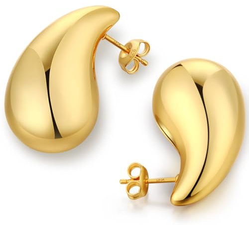 Ohrringe Gold Damen Tropfen Ohrringe Gold Hängend Tränen Ohrhänger Vergoldet