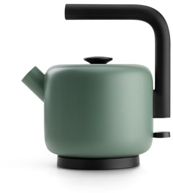 Fellow Clyde Electric Kettle - 1.5 Liter Capacity - Modern Twist On Stovetop Design, All-Purpose, Stainless Steel - Warm Water for Ramen, Oatmeal, Tea, Coffee & more - Large Capacity - Smoke Green