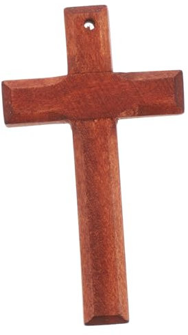 KONTONTY 5stücke Holz Kreuz Anhänger Dekorative Armband Pendants Für Religiöse Vintage Handwerk Für Familie Und Braun