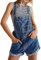 Odizli Latzhose Damen Kurz Sommer Baumwolle Jeans Overall Denim Jeanslatzhose Jumpsuit Einteiler Playsuit Arbeitslatzhose Große Größen Loose Fit Hoseanzug Romper Dunkelblau S