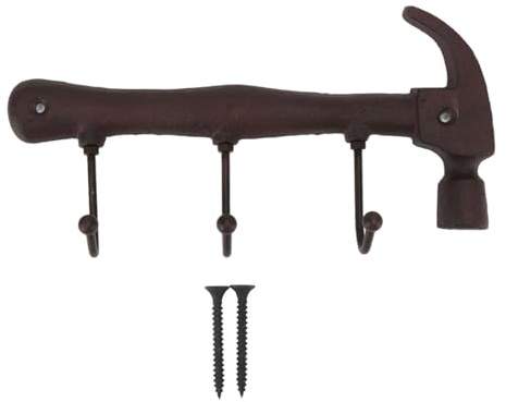 Kleiderhaken Industrielle Stile Vintage Schraubenschlüssel Hammer Guss Eisen Metall Wand Kleiderhaken Hutablage, Rustikale Retro Wandgarderobe für Männer Werkstatt Garage Werkzeuge Halter Haken(#1)