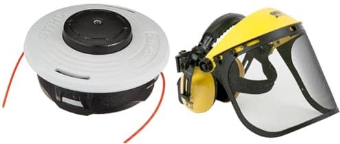 Stihl 40057102107 Auto Cut 56–2 m 14 L 2, 7 mm & Oregon - Visière en Maille d'acier & Protège-Oreilles Réglable, Protection du Visage, du Front et des Oreilles