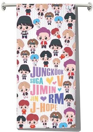 LEVLO Koreanische Gruppe, Armee, Küchentuch, K-Pop, Armee-Mitglieder, Fans, Geschenk, Armee-Mitglieder, Name, Geschirrtuch, K-Pop-Liebhaber, Einweihungsgeschenk (Armee-Handtuch)