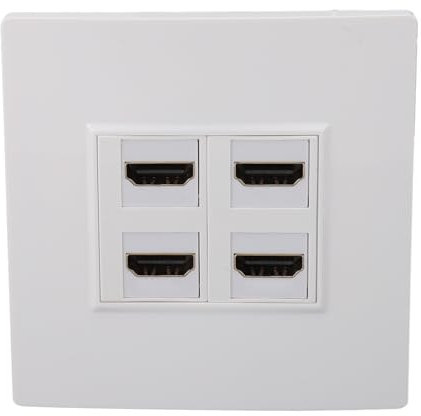 Plaque Murale HDMI, 4 Ports 4K 60 Hz, Plaque Murale HDMI Femelle vers Femelle, Plaque Frontale HDMI, Insert de Prise Jack, Montage sur Panneau pour la Maison, le Bureau