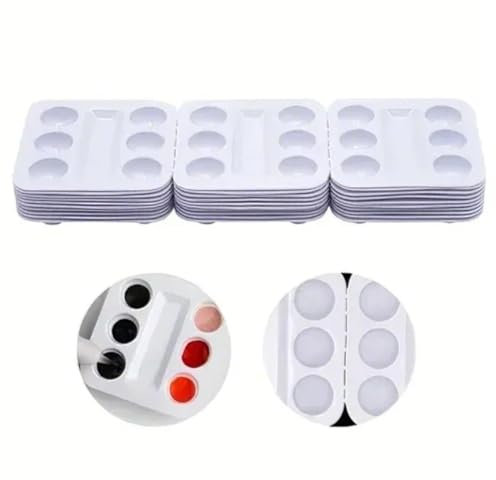 Palette de Peinture 30 pièces, Mini Palette de Peinture en Plastique pour la Peinture pour l'art, la Peinture, l'artisanat, la Palette à l'huile pour Enfants et Adultes, Blanc